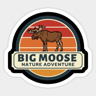 Retro Big Moose Nature Adventure Sticker